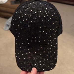 Black Sequin Women's Cap